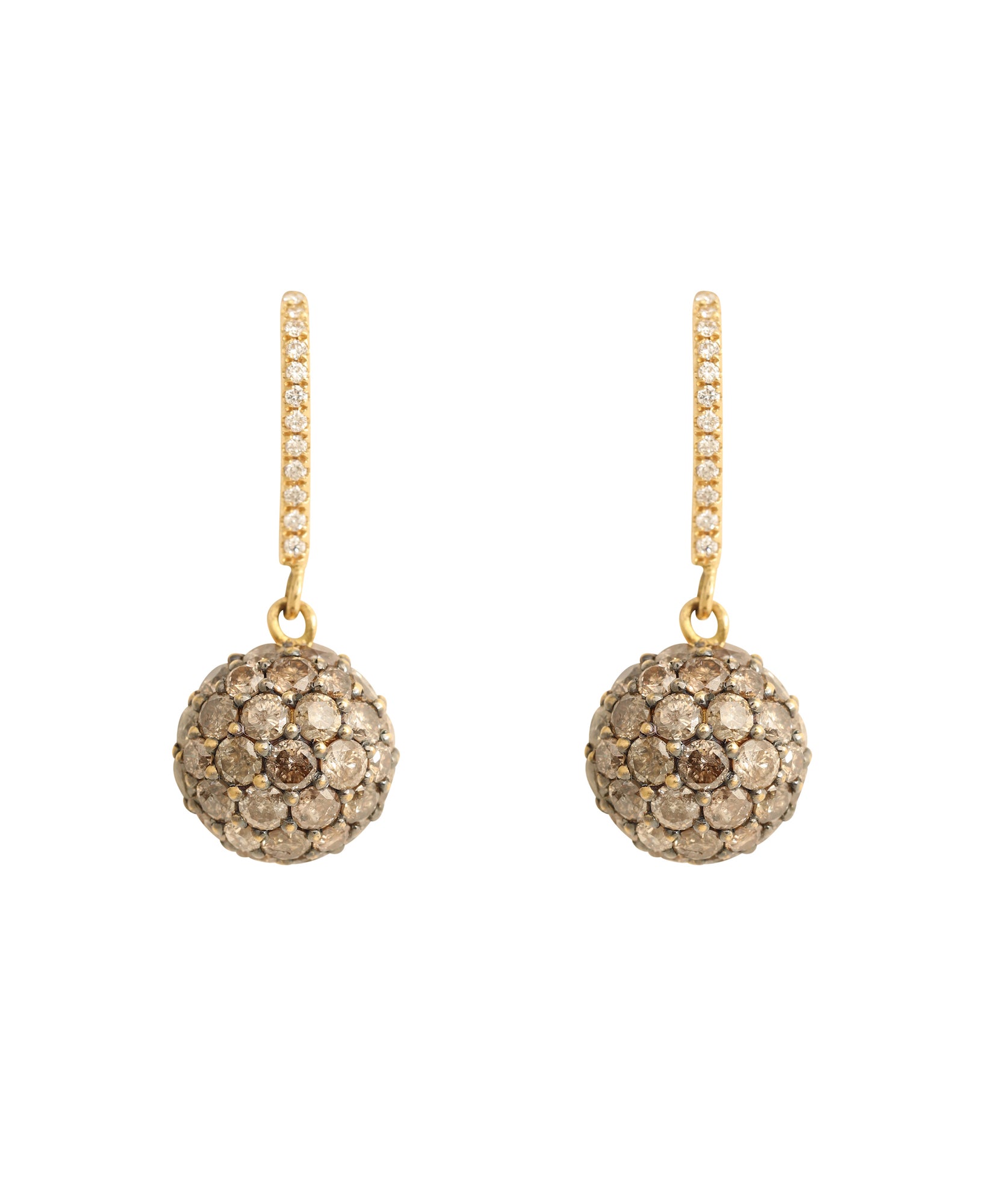J by boghossian, diamond, gold, earrings, brown diamond