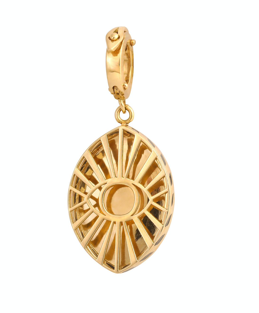 J by boghossian, white diamonds, gold, charm, eye, evil eye, ruby, white enamel, green enamel