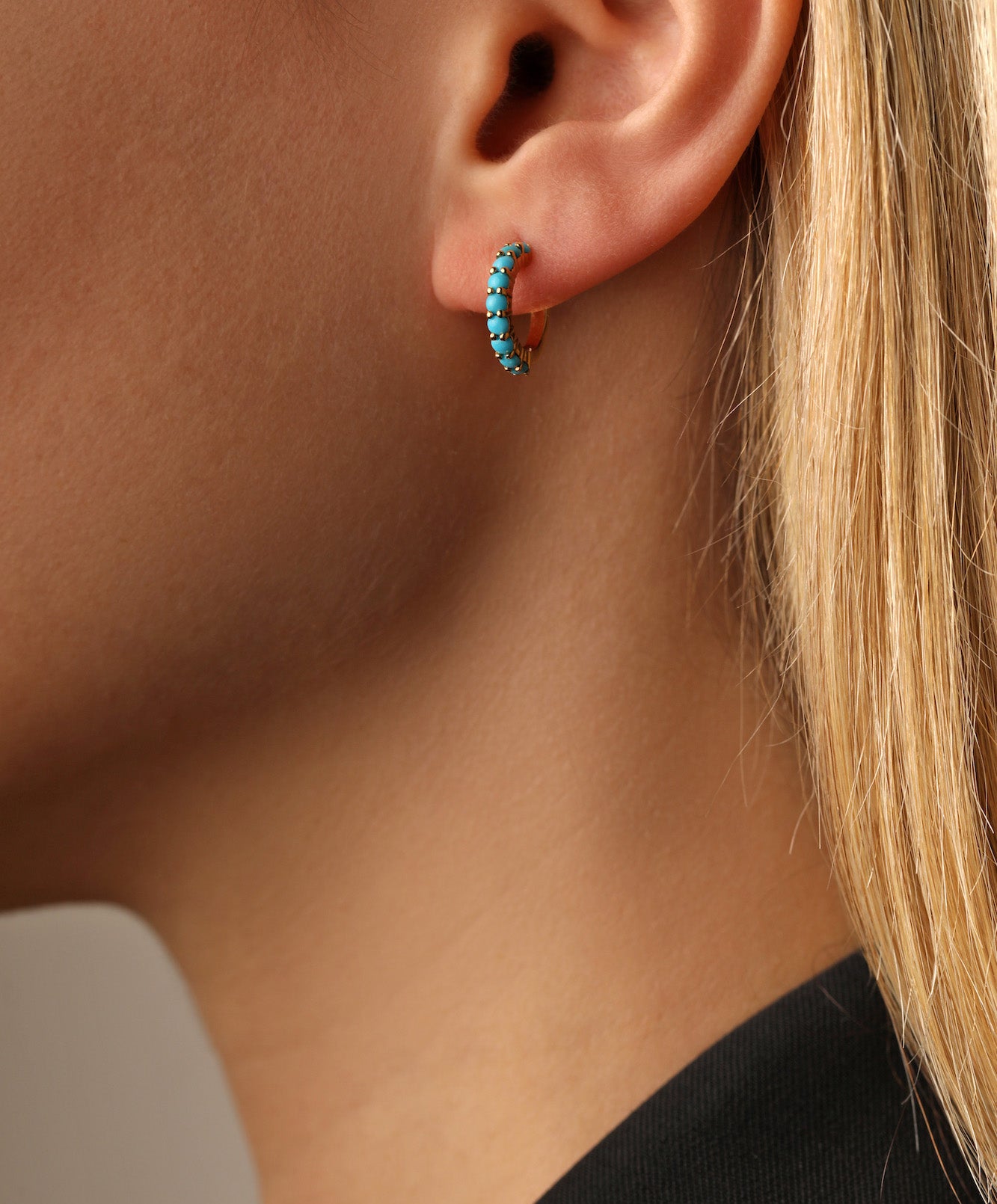 J by boghossian, gold, earring, hoop, turquoise