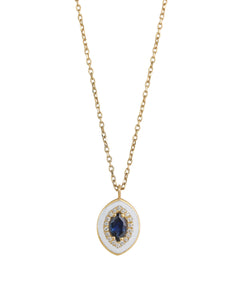 J by Boghossian, necklace, white diamond, gold, sapphire, white enamel