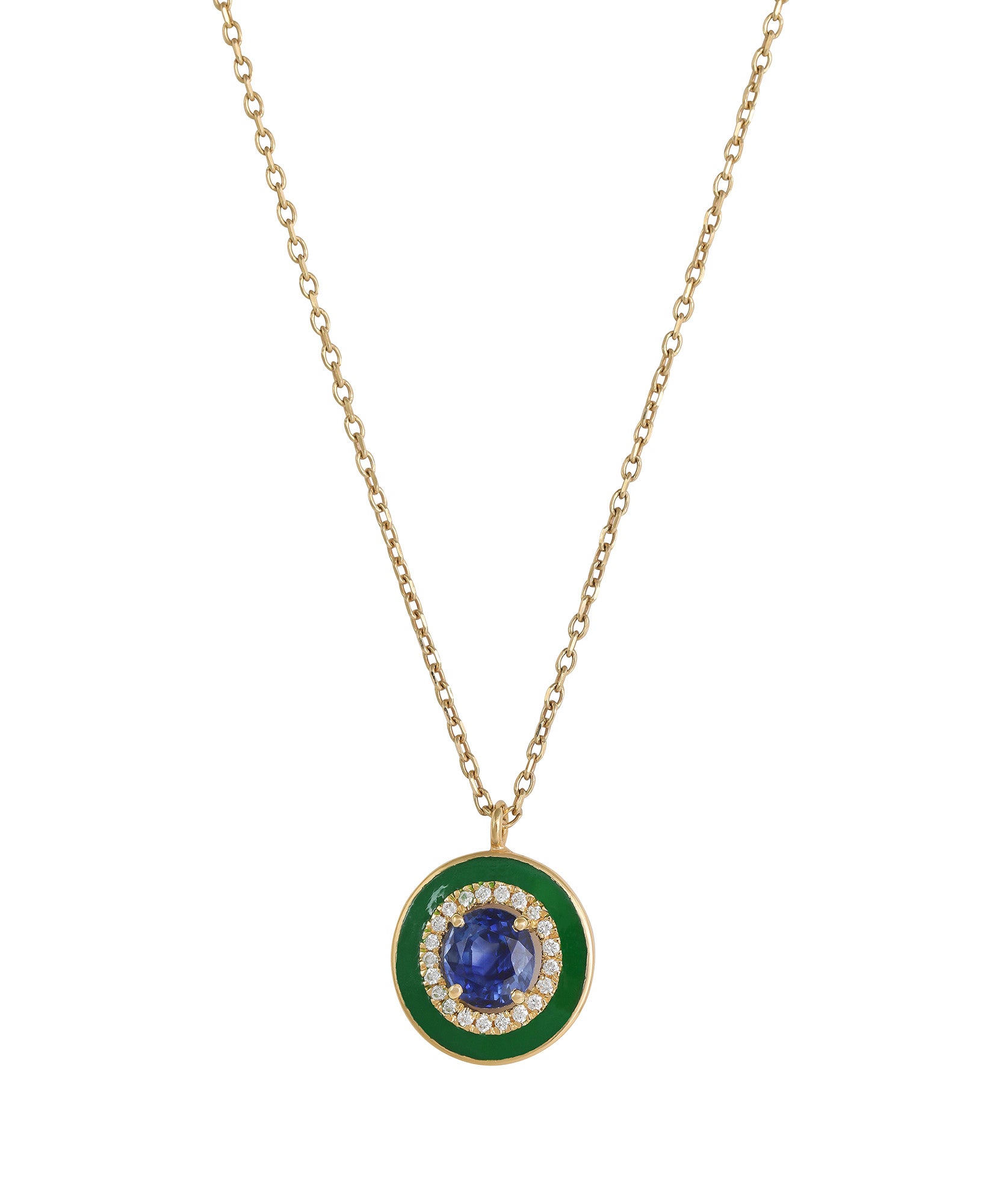  J by Boghossian, necklace, white diamond, gold, sapphire, green enamel