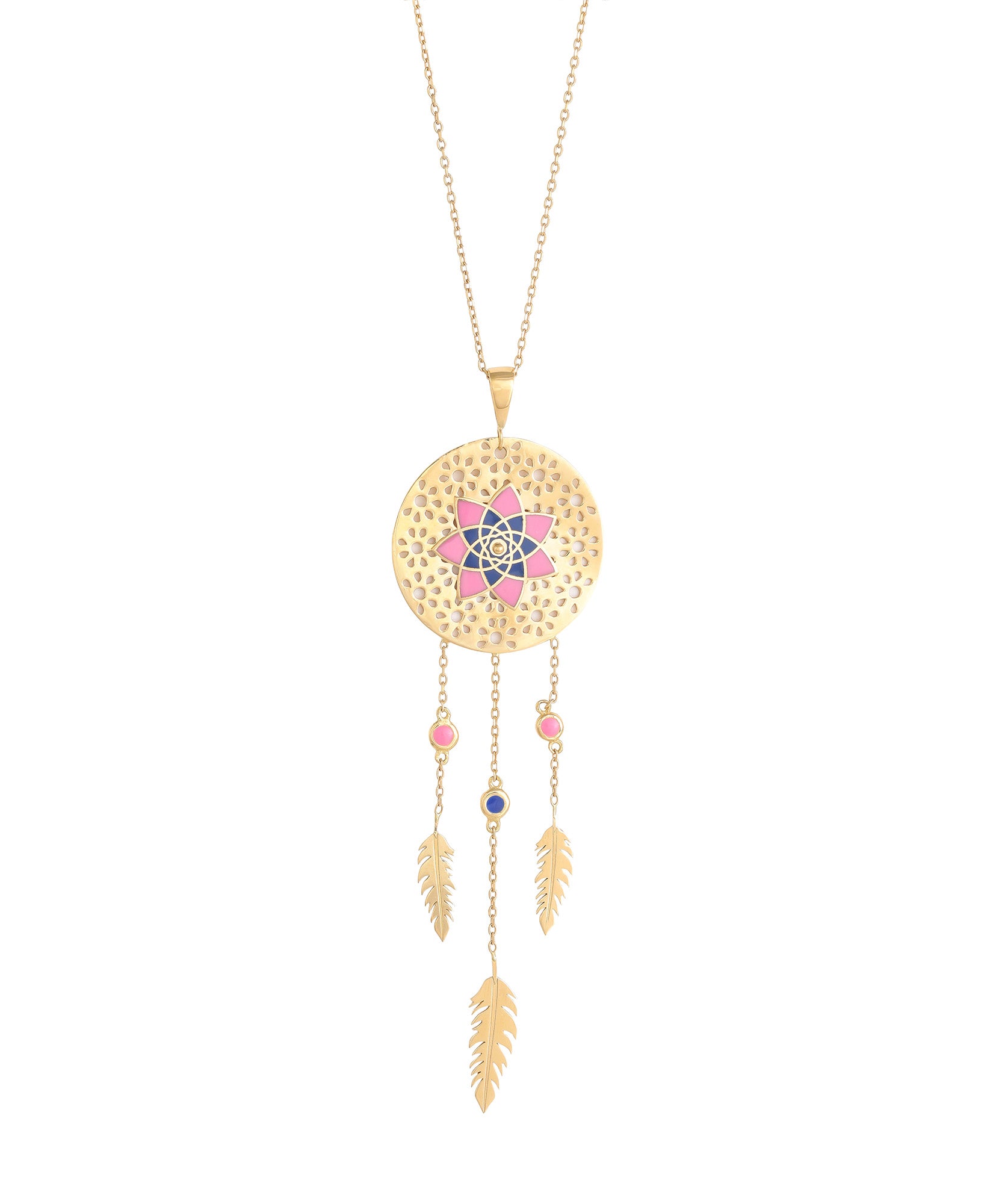 J by boghossian, gold, necklace, dreamcatcher
