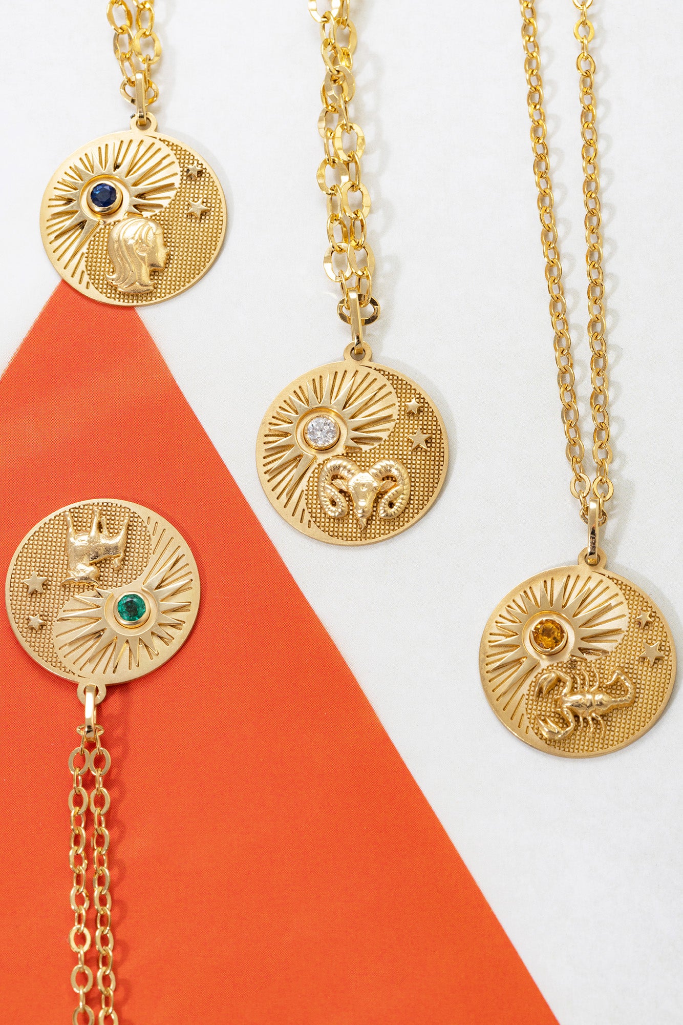 J by boghossian, gold, necklace, pendant, horoscope, virgo, sapphire