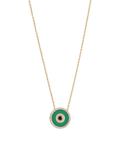  J by Boghossian, necklace, white diamond, gold, evil eye, malachite