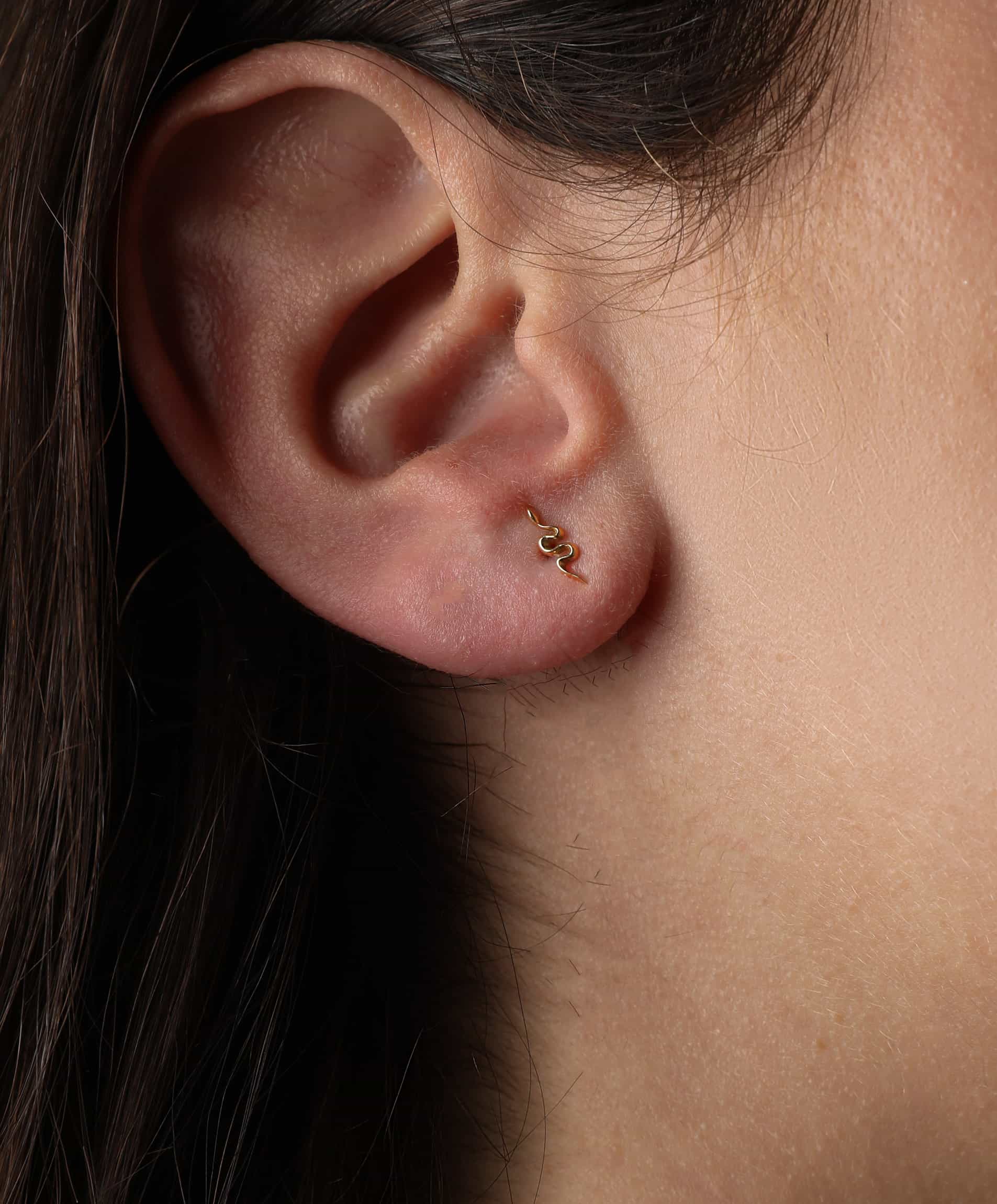 J by boghossian, gold, earrings, snake, stud