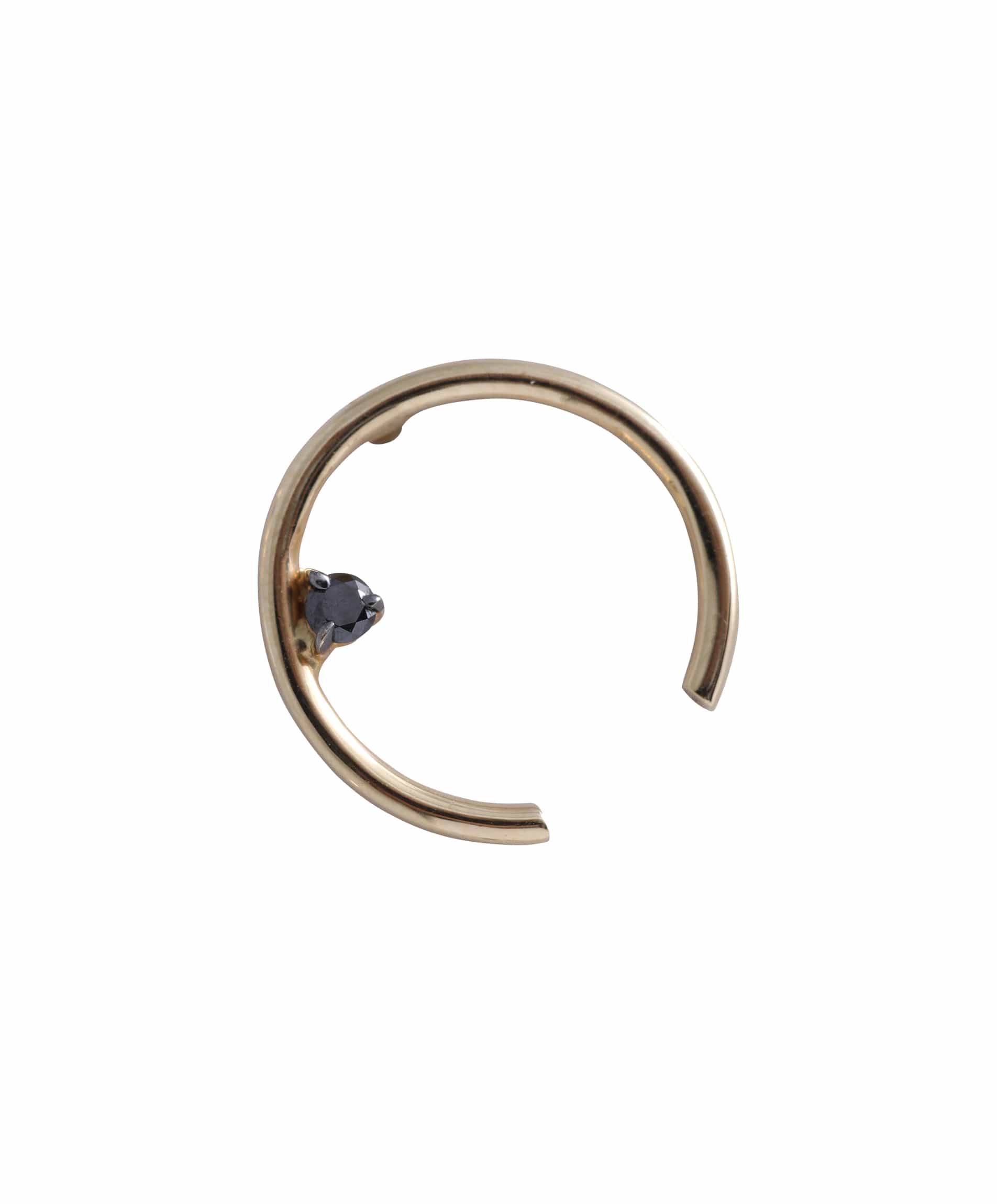 J by boghossian, stud earring, black diamond, gold