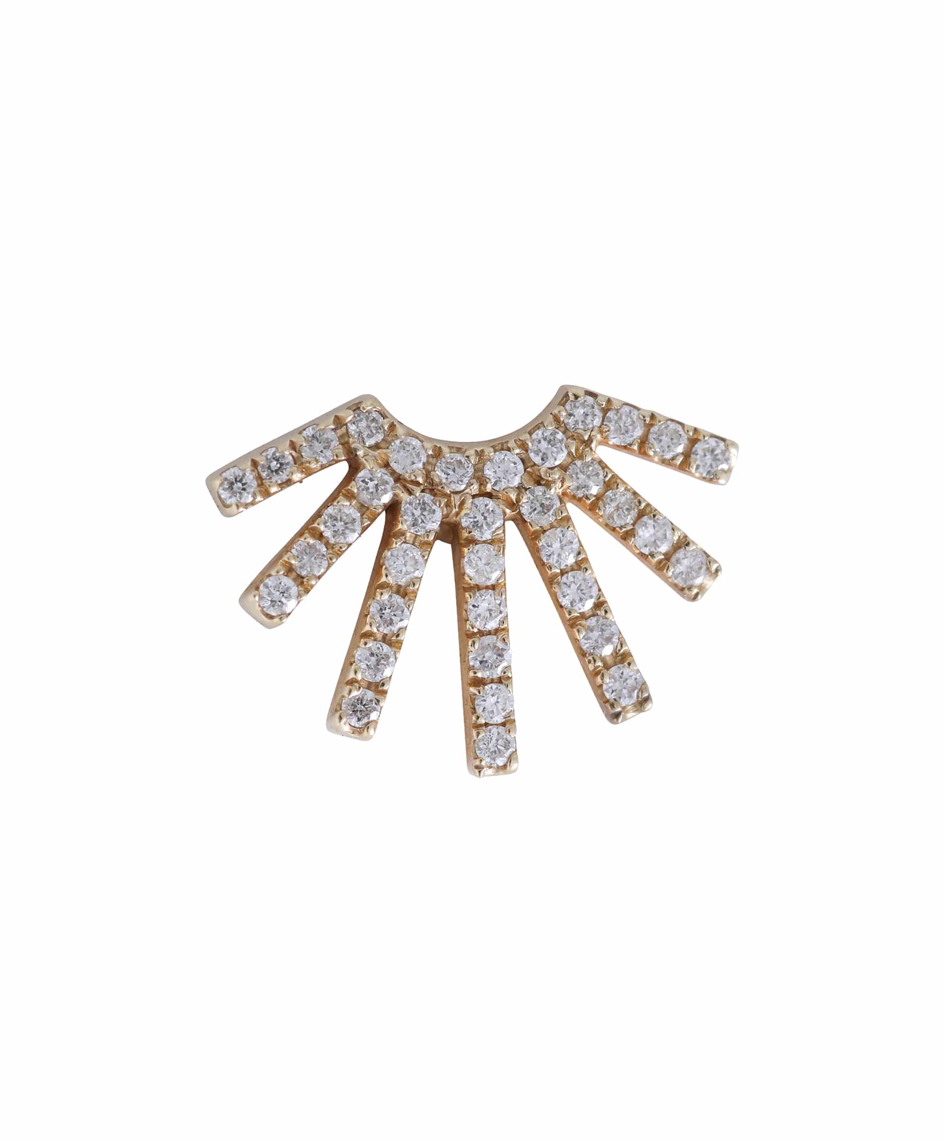 J by boghossian, white diamond, gold, earrings, half sun, stud