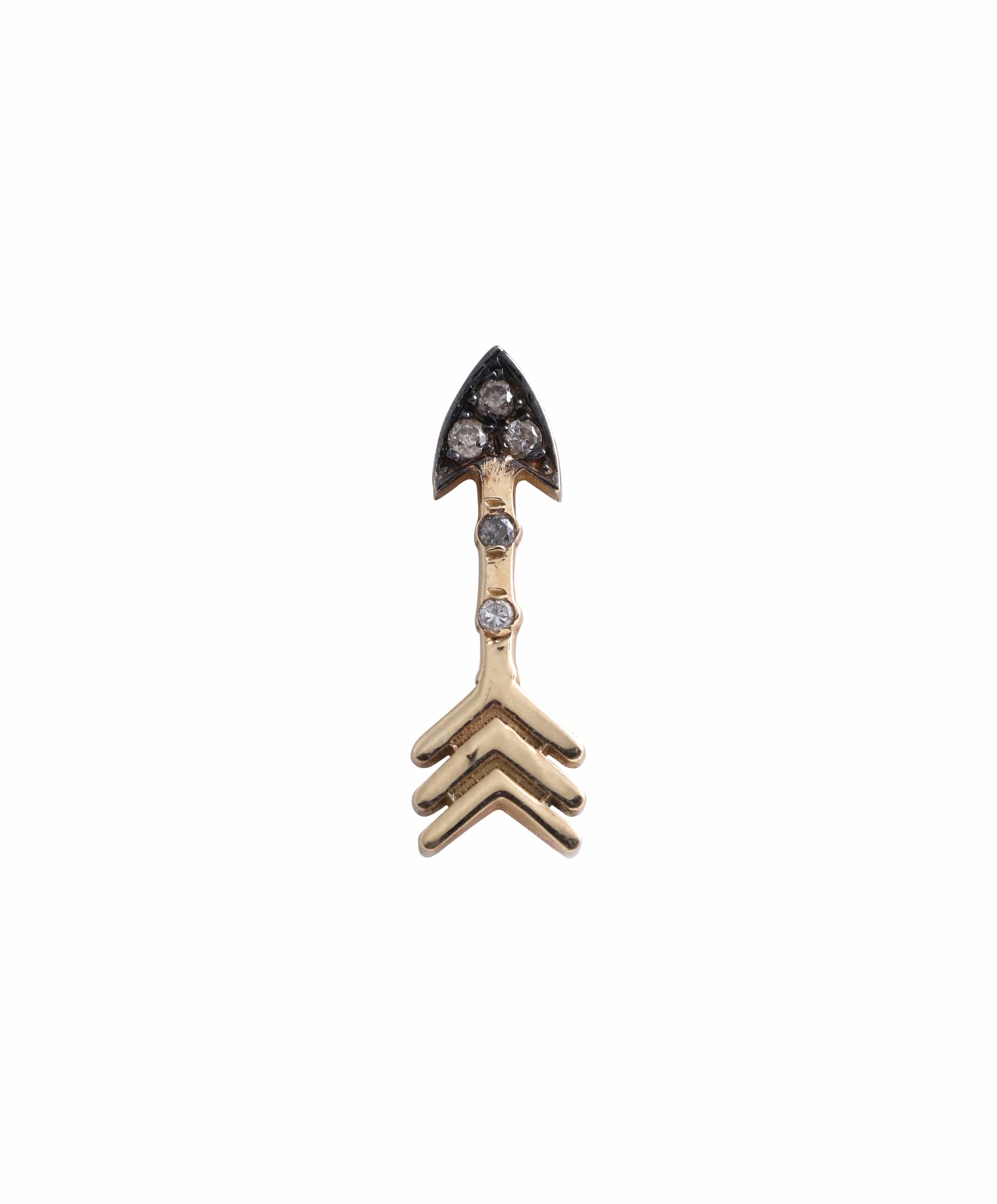 J by Boghossian, earring, gold, arrow, Cupid's Arrow, brown diamonds