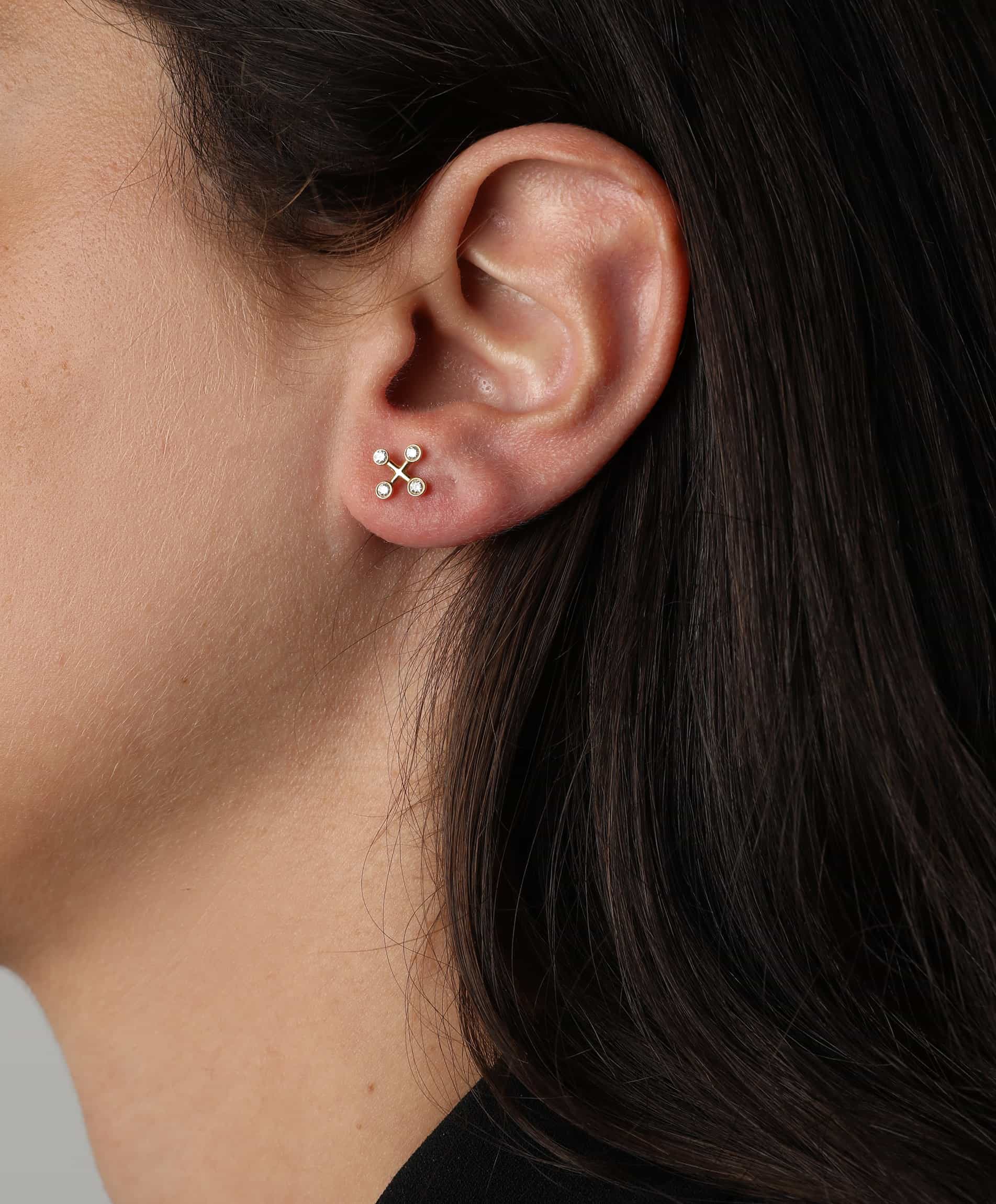 J by boghossian, gold, earrings, stud, star