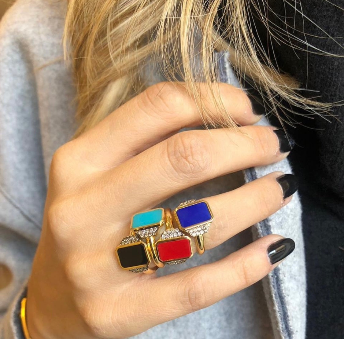  J by boghossian, white diamonds, gold, ring, brown diamonds, onyx stone