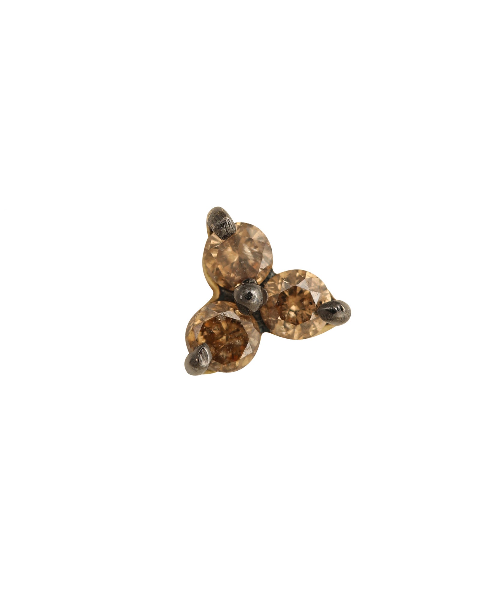 J by boghossian, gold, earring, stud, brown diamond