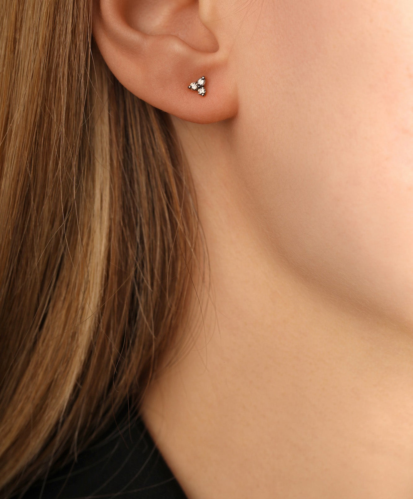J by boghossian, gold, earring, stud, brown diamond