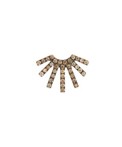 J by boghossian, white diamond, gold, earrings, half sun, stud, brown diamond