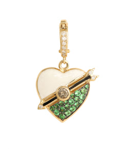 J by boghossian, gold, charm, pendant, heart, tsavorite