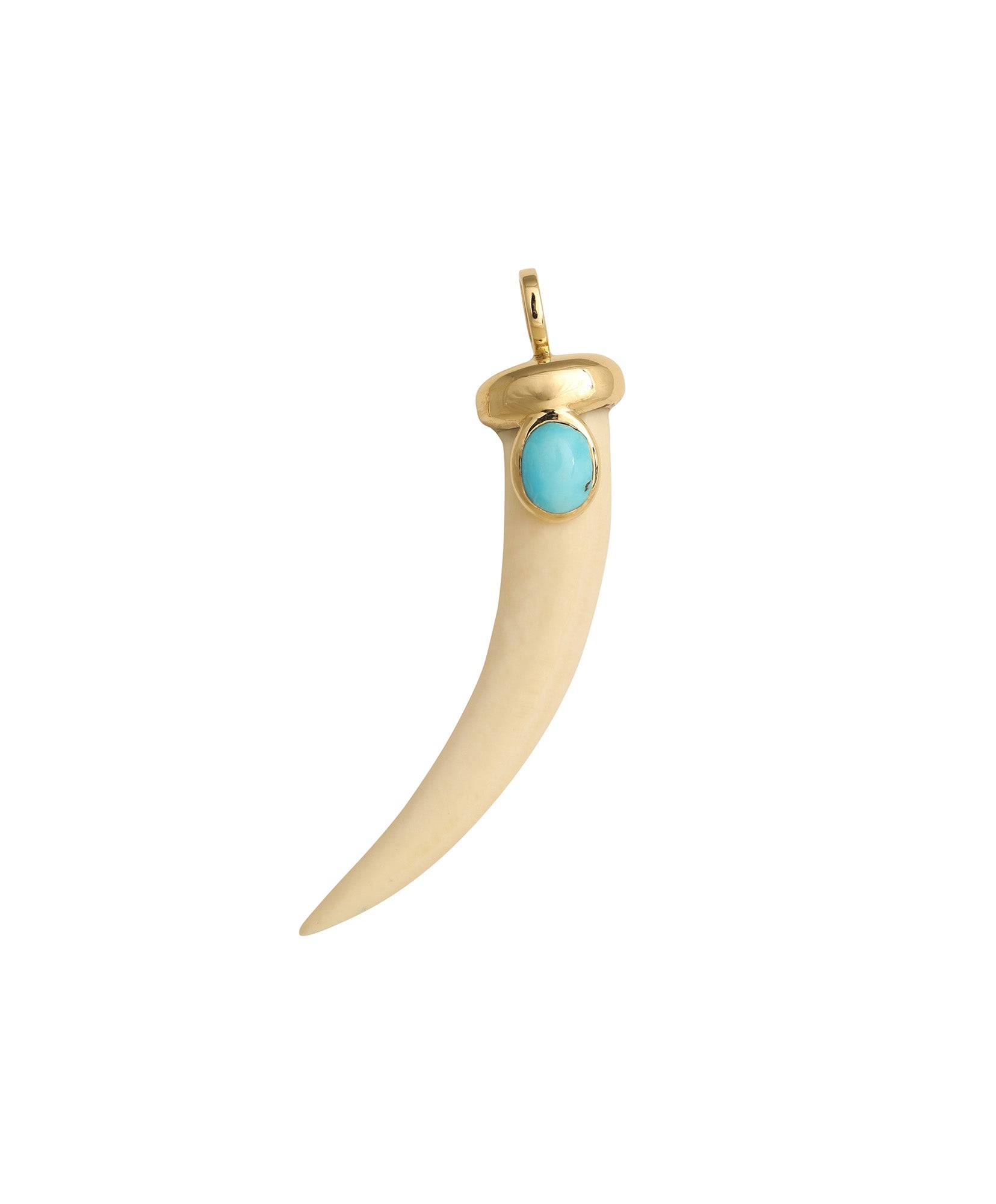  J by boghossian, white diamonds, gold, pendant, tusk, turquoise