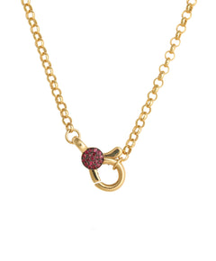 J by boghossian, white diamond, gold, necklace, hook, chain, ruby