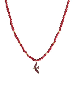 J by boghossian, white diamonds, gold, necklace, chocker, rubellite, bird