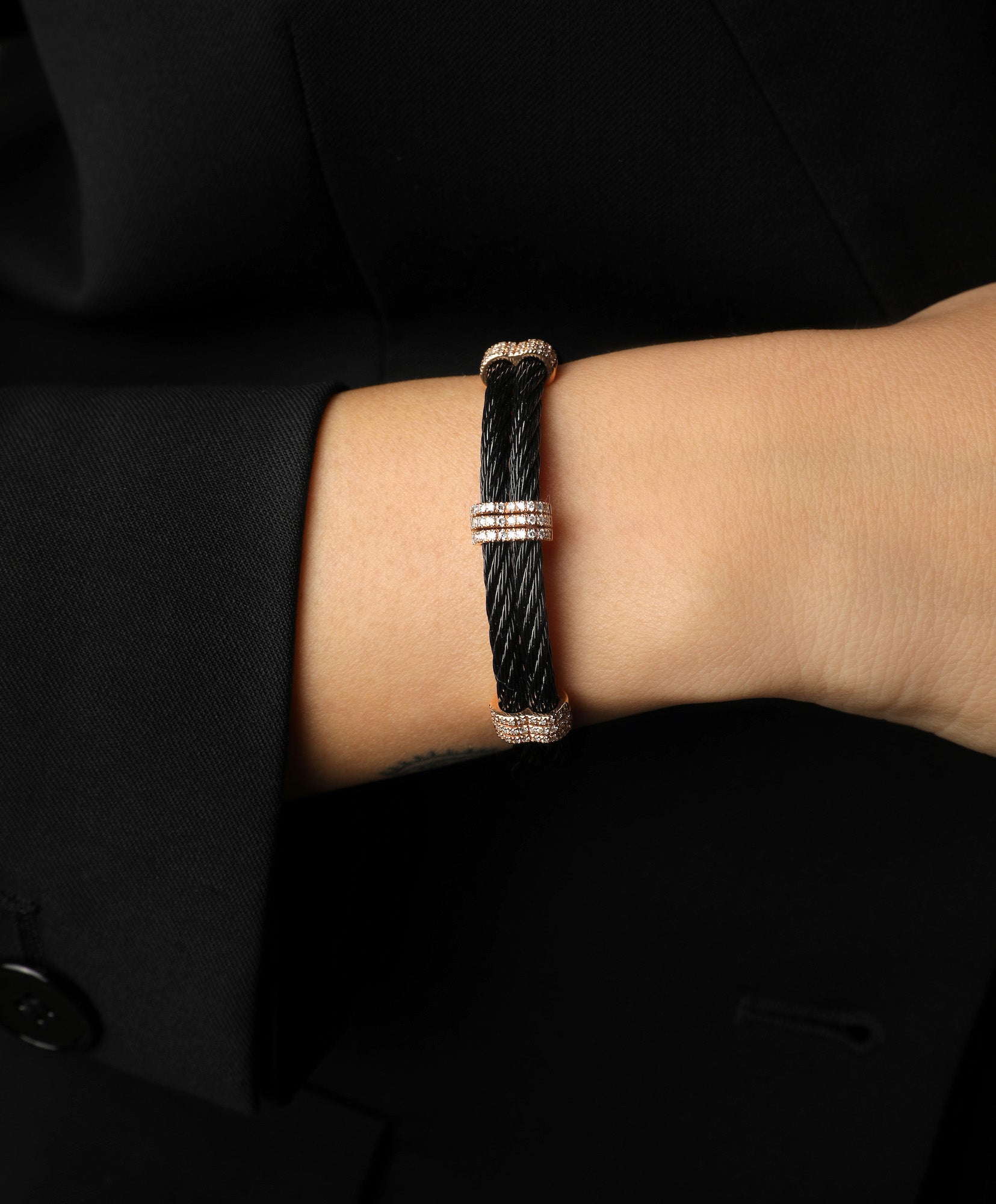 J by boghossian, diamond, gold, bracelet, double cable