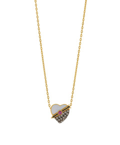  J by boghossian, white diamonds, gold, necklace, brown diamond, white enamel