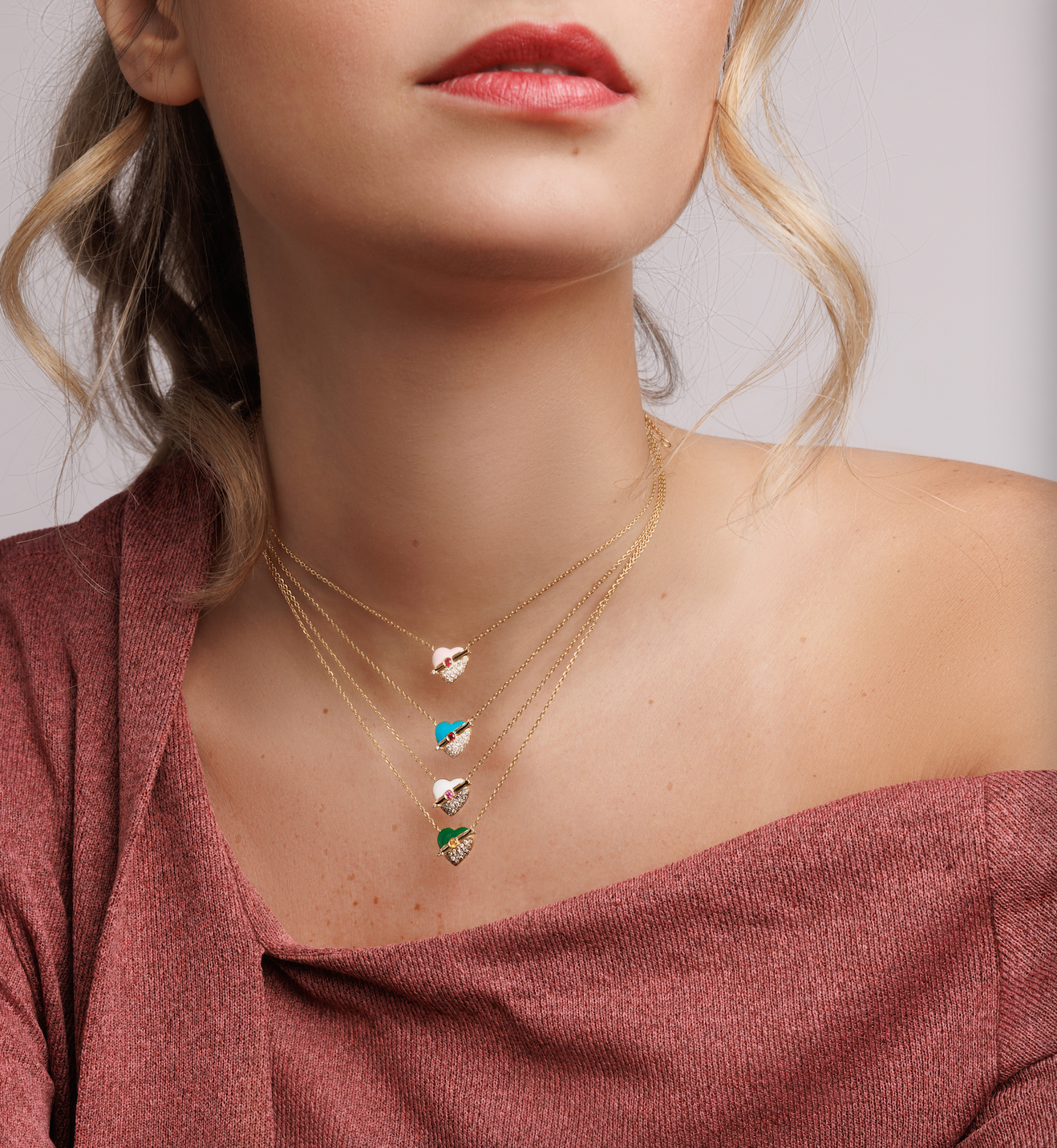  J by boghossian, white diamonds, gold, necklace, brown diamond, white enamel