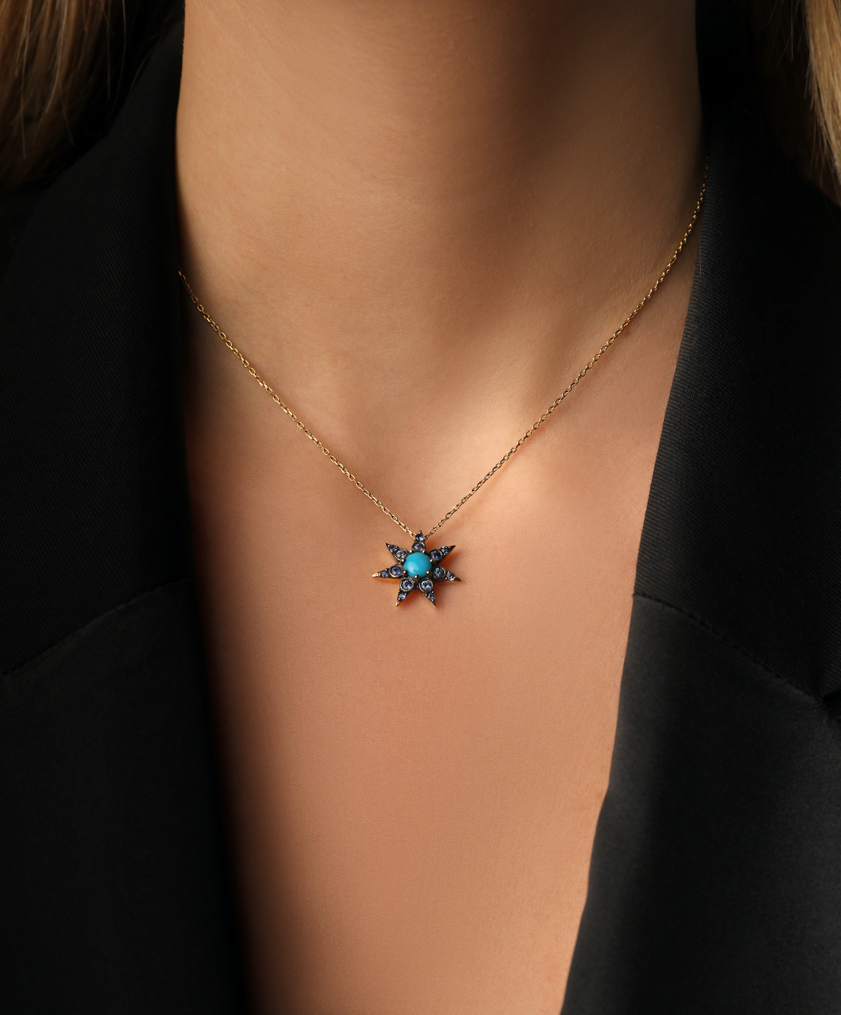 J by boghossian, white diamond, gold, necklace, star, sapphires, turquoise