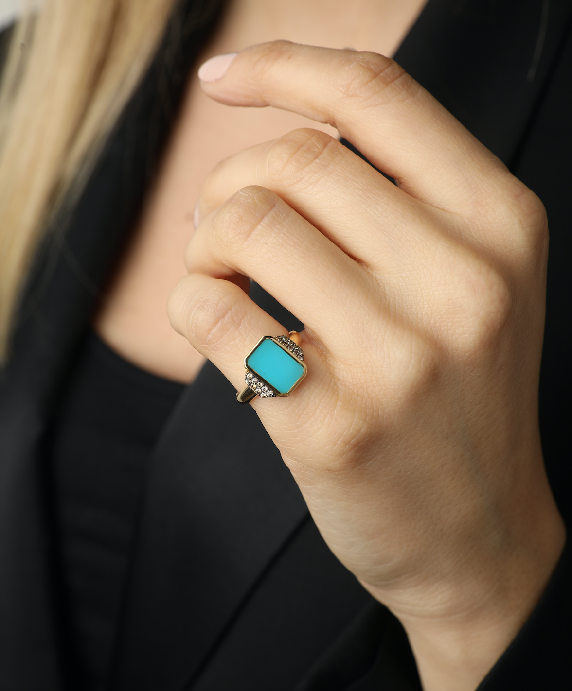 J by boghossian, gold, ring, turquoise, brown diamond