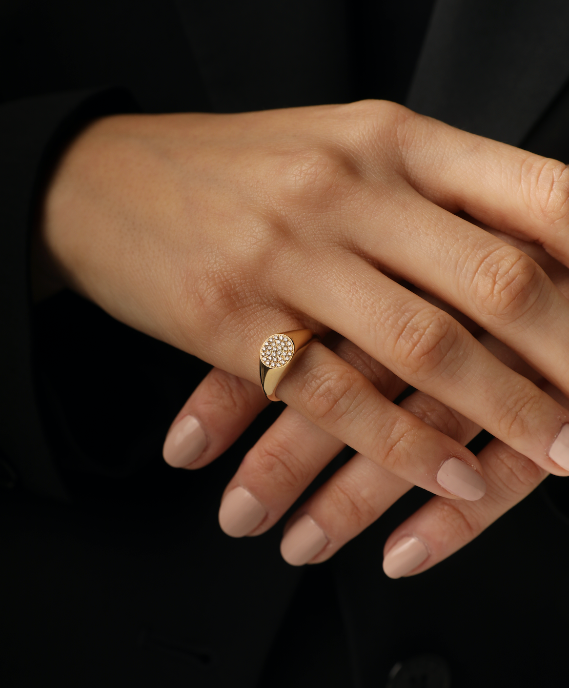 J by boghossian, white diamonds, gold, ring