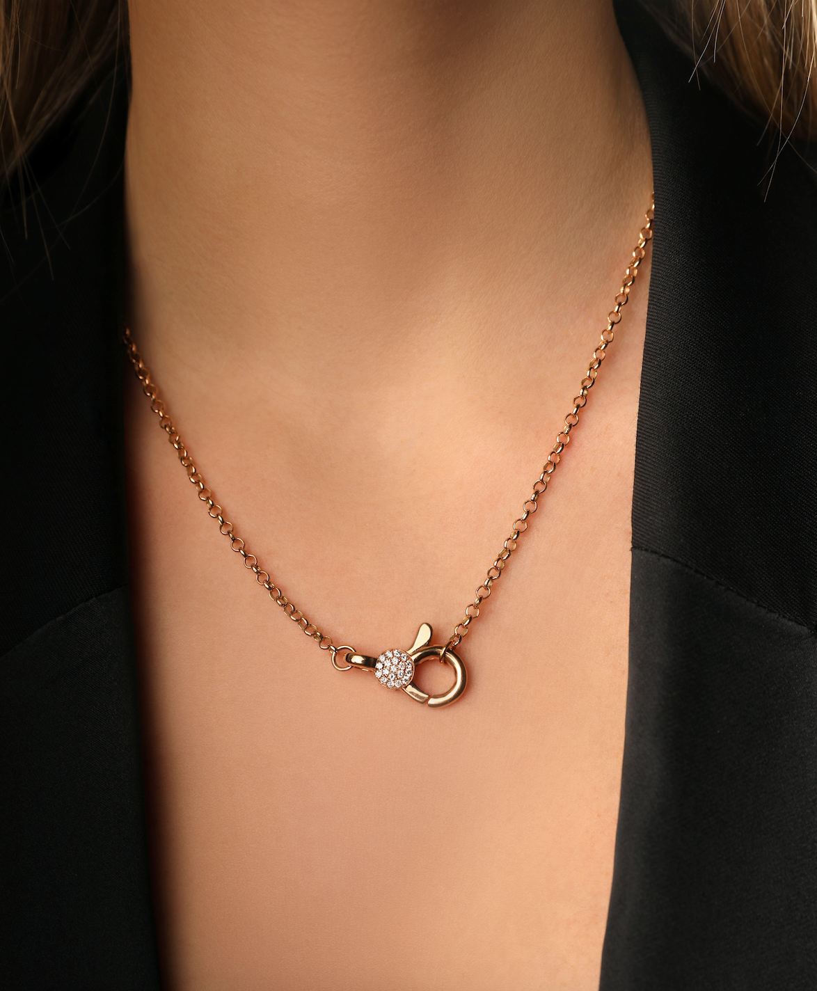 J by boghossian, white diamond, gold, necklace, hook, chain