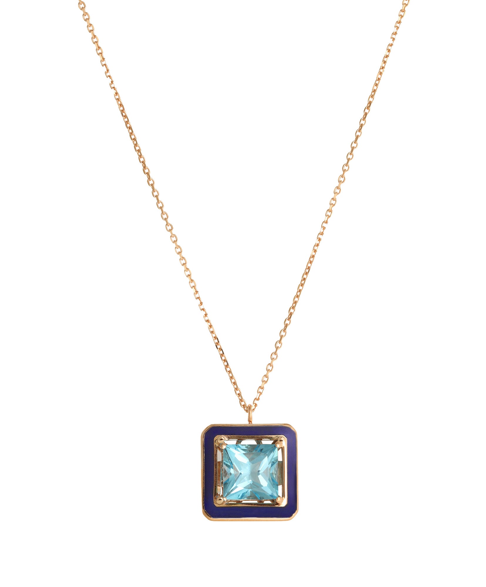 J by boghossian, blue topaze, necklace, dark blue enamel, gold