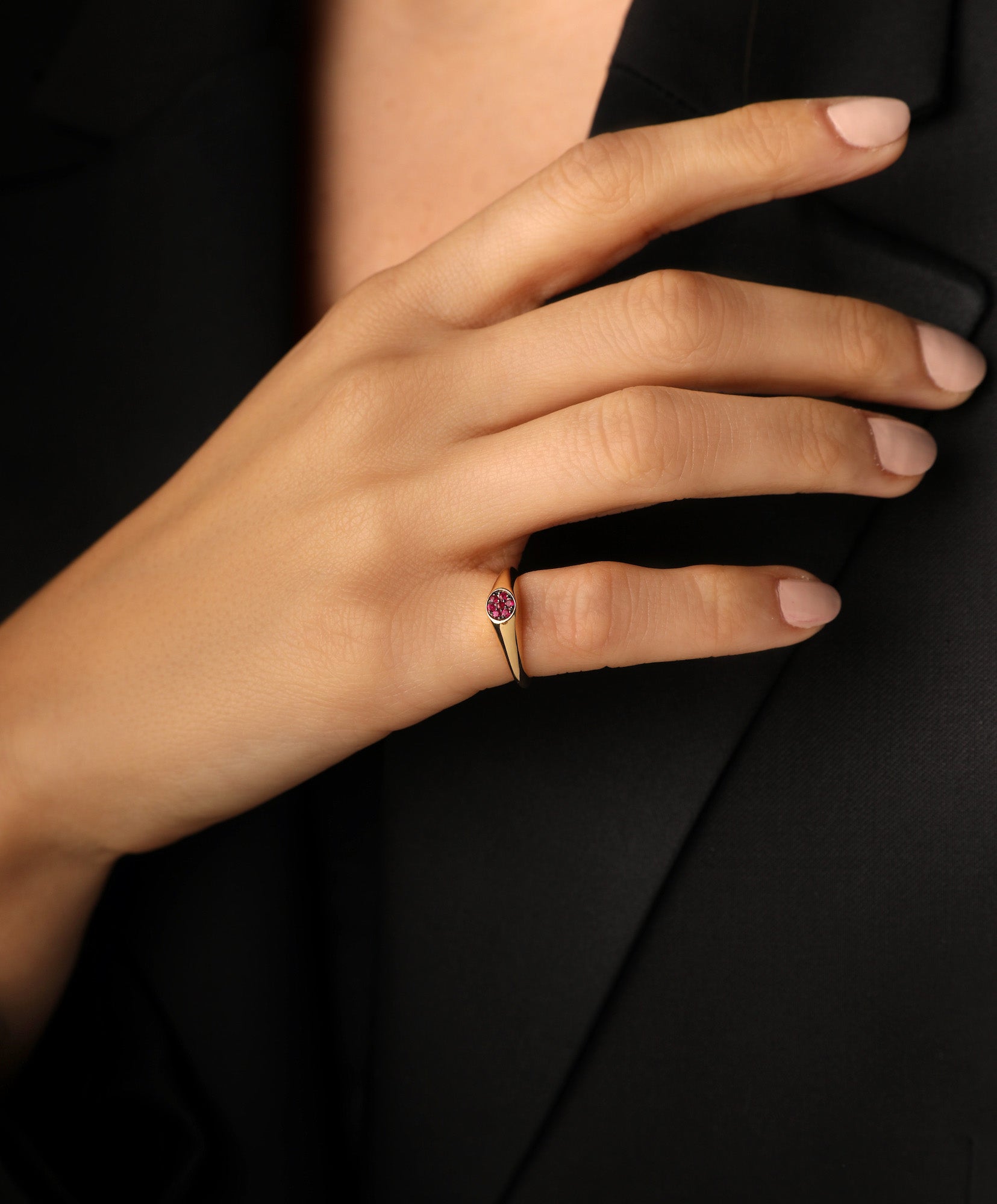 J by boghossian, ruby, gold, ring, pinky 